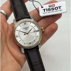 Tissot T-Classic Carson Rose Gold Brown Leather Band Watch